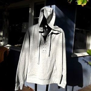 Ralph Lauren pullover sweatshirt with hood extra large gray Heather color